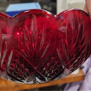 Godinger - Dublin Pattern - Ruby red irish crystal bowl - BNIB